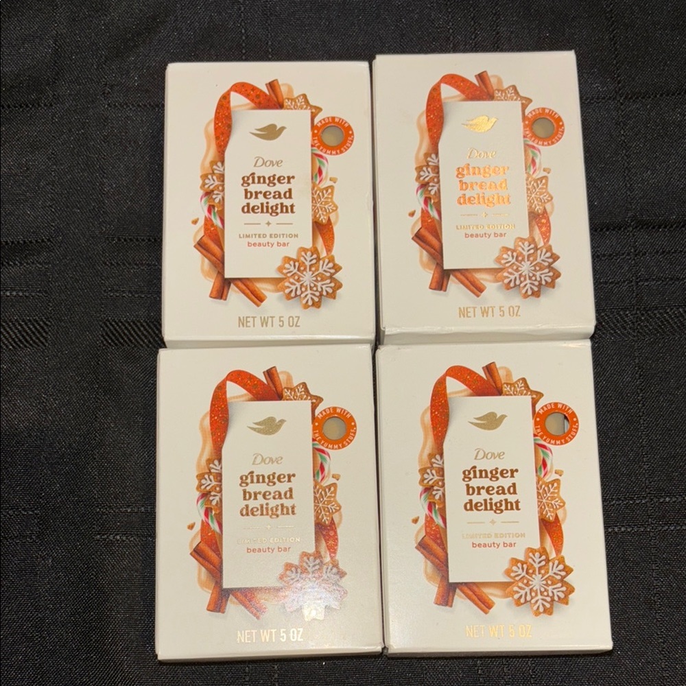 4 NIB Dove limited edition Gingerbread Delight Beauty Bars
